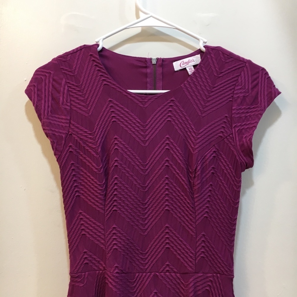Candies Purple Textured Patterned Dress - Picture 2 of 6